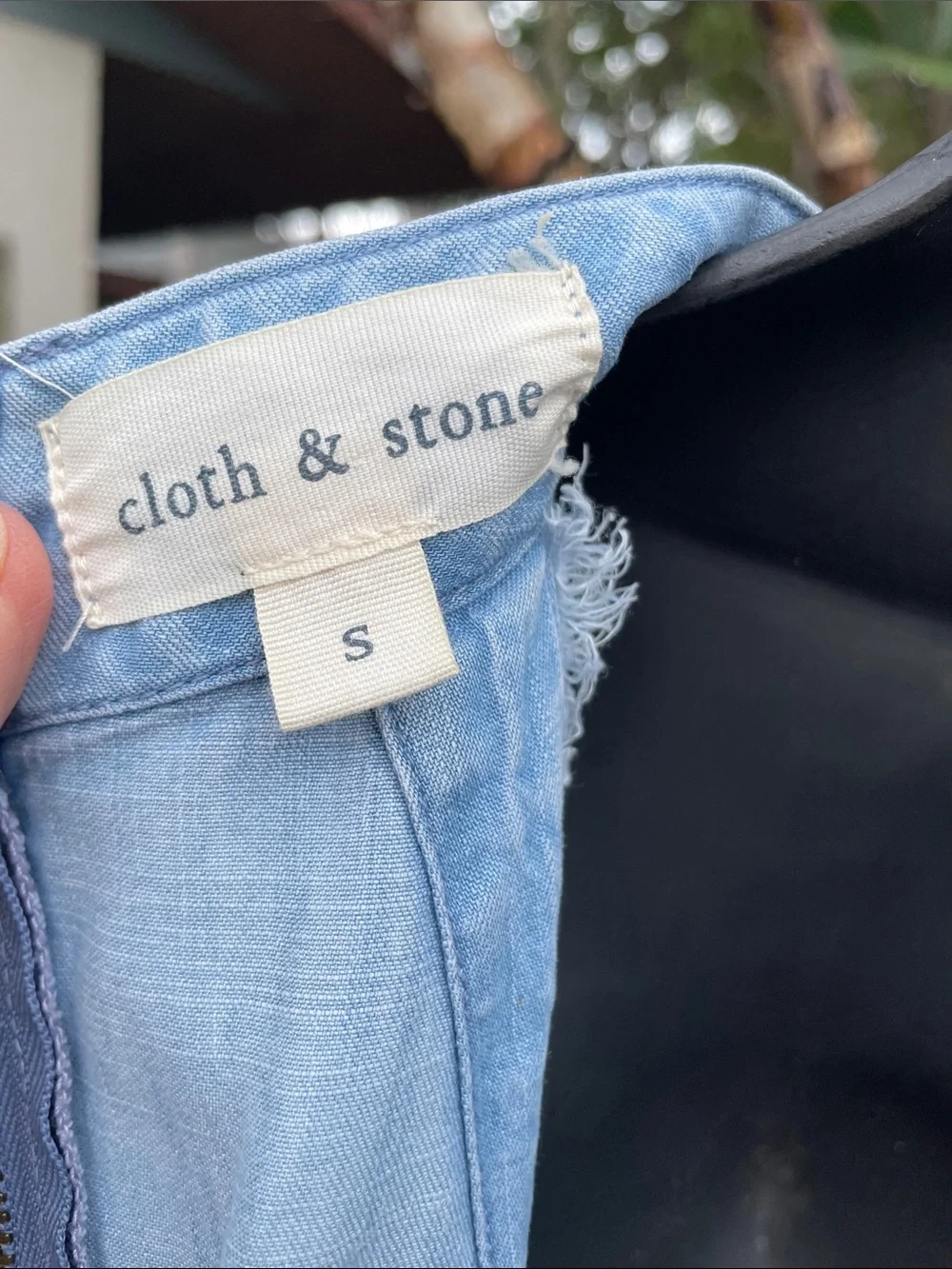 Light Blue Denim Romper with rock fringe edges